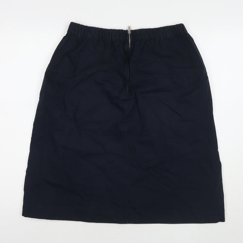 Gap Womens Blue Cotton A-Line Skirt Size M Zip