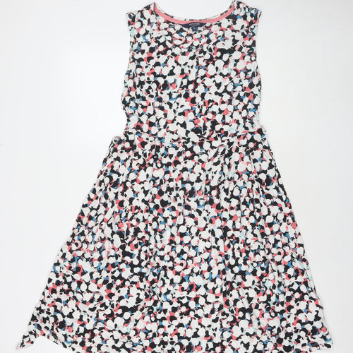 Maine Womens Multicoloured Geometric Viscose Tank Dress Size 10 Round Neck Pullover