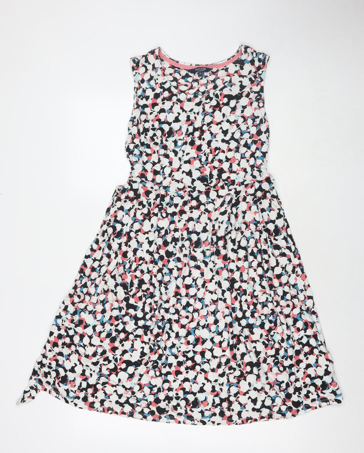 Maine Womens Multicoloured Geometric Viscose Tank Dress Size 10 Round Neck Pullover