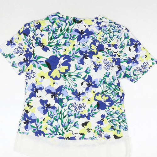 Marks and Spencer Womens Multicoloured Floral Viscose Basic Blouse Size 8 Round Neck