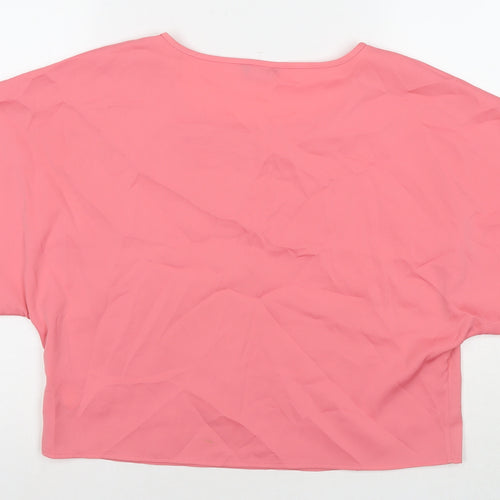 Autograph Womens Pink Polyester Basic T-Shirt Size 12 Round Neck