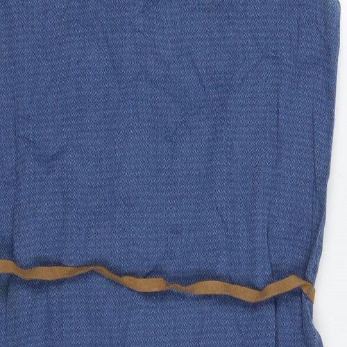 VERO MODA Womens Blue Cotton Shift Size M Round Neck Snap