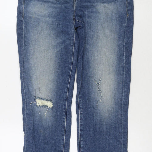 FRAME Womens Blue Cotton Straight Jeans Size 26 L27 in Regular Zip