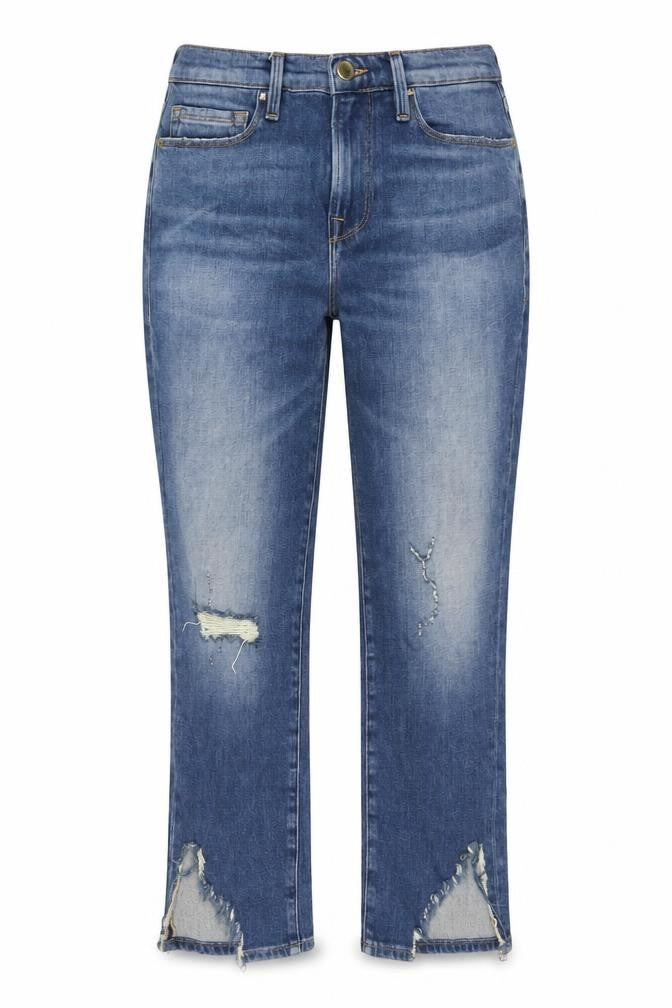 FRAME Womens Blue Cotton Straight Jeans Size 26 L27 in Regular Zip