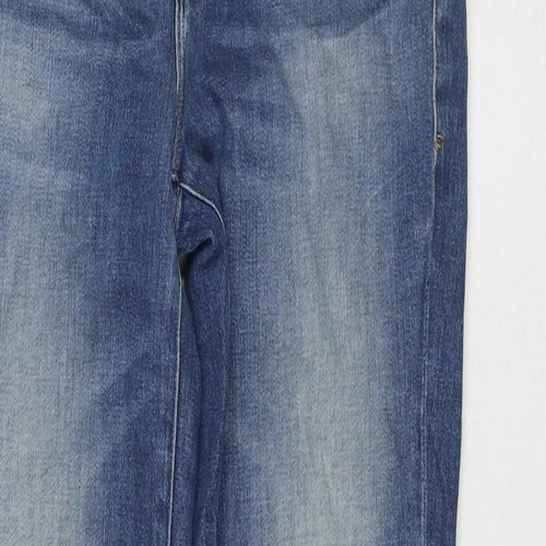 FRAME Womens Blue Cotton Straight Jeans Size 26 L27 in Regular Zip