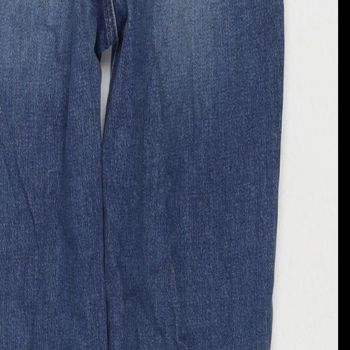FRAME Womens Blue Cotton Straight Jeans Size 26 L27 in Regular Zip