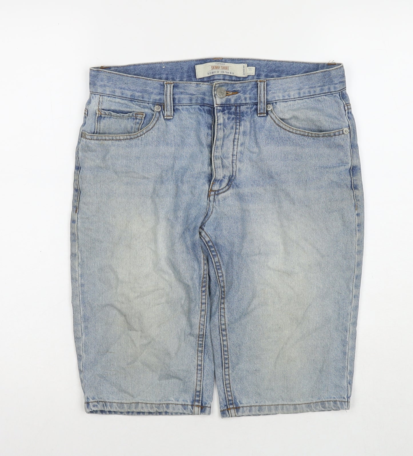 Topman Mens Blue Camel Bermuda Shorts Size 30 in L12 in Regular Zip