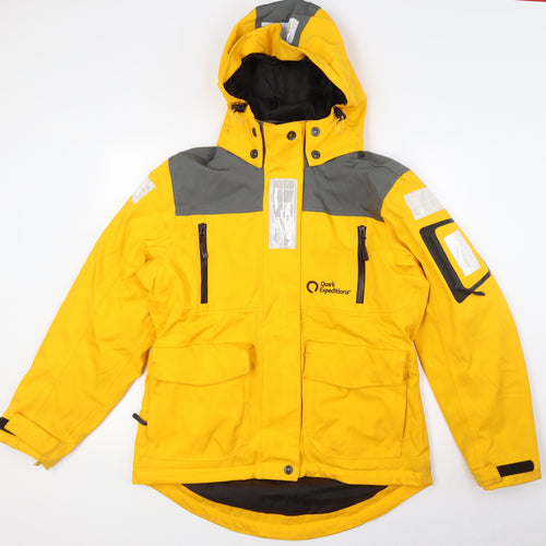 Quark Expedition Womens Yellow Jacket Size M Zip - Interactive, Velcro Cuffs,Reflective Detail, Taped Seams