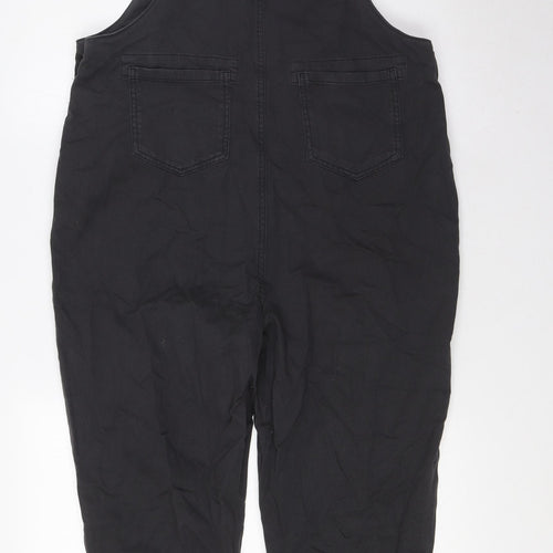 NEXT Girls Black 100% Cotton Dungaree One-Piece Size 13 Years L24 in Button