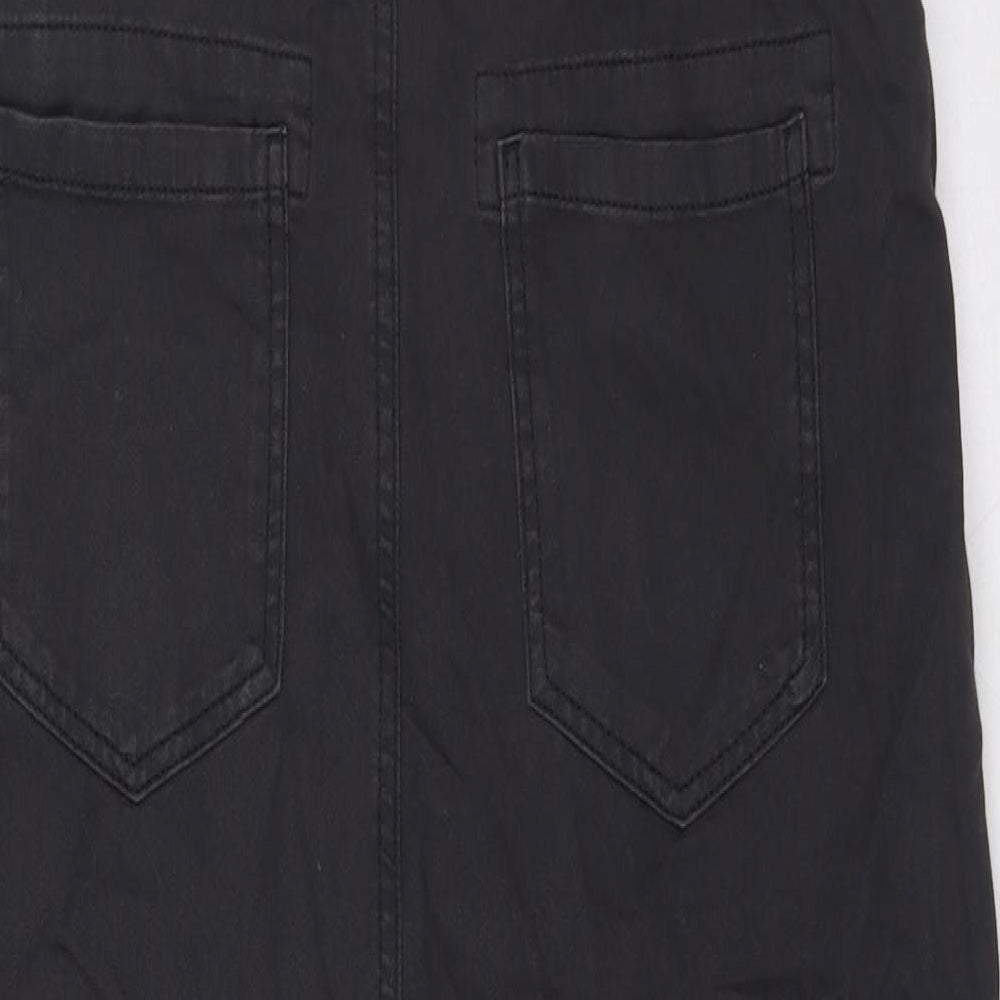 NEXT Girls Black 100% Cotton Dungaree One-Piece Size 13 Years L24 in Button
