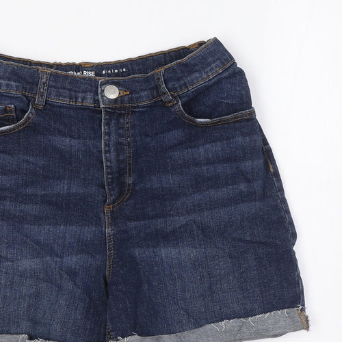 Denim Co Girls Blue Cotton Bermuda Shorts Size 13-14 Years L4 in Regular Zip - Turn Ups