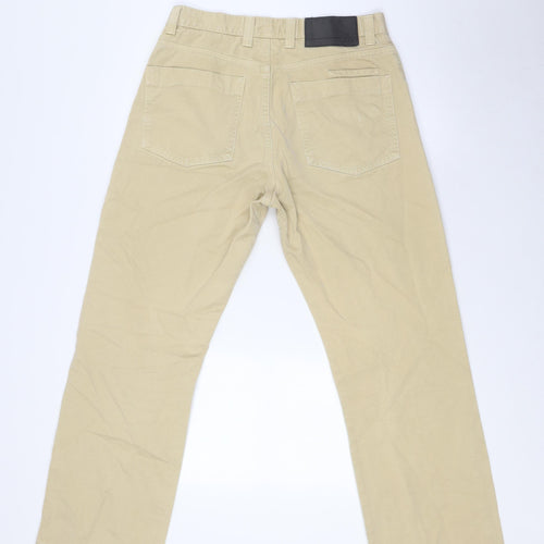 NEXT Mens Beige Cotton Straight Jeans Size 34 in L31 in Regular Button