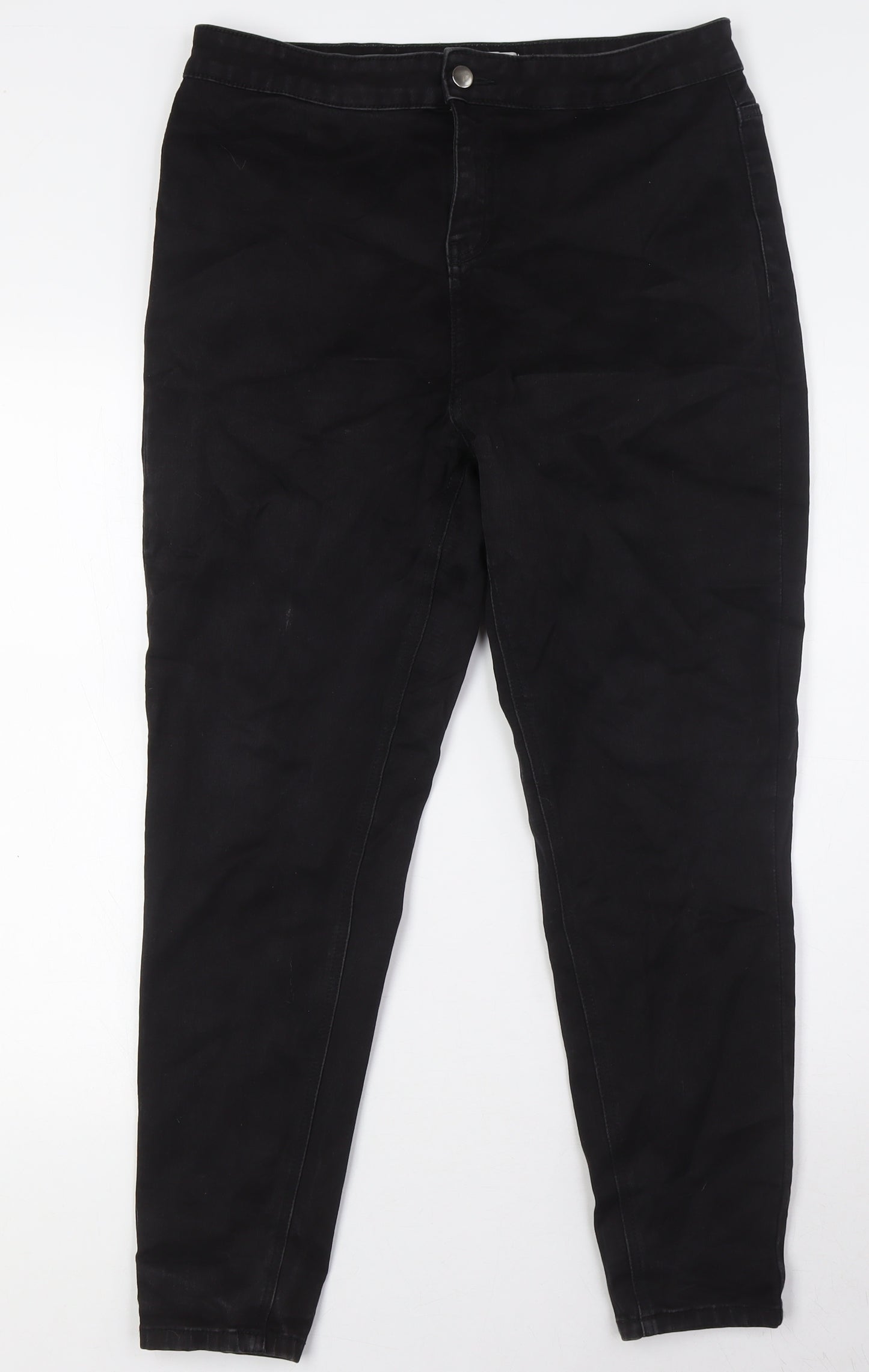 TU Womens Black Cotton Skinny Jeans Size 16 L27 in Regular Button