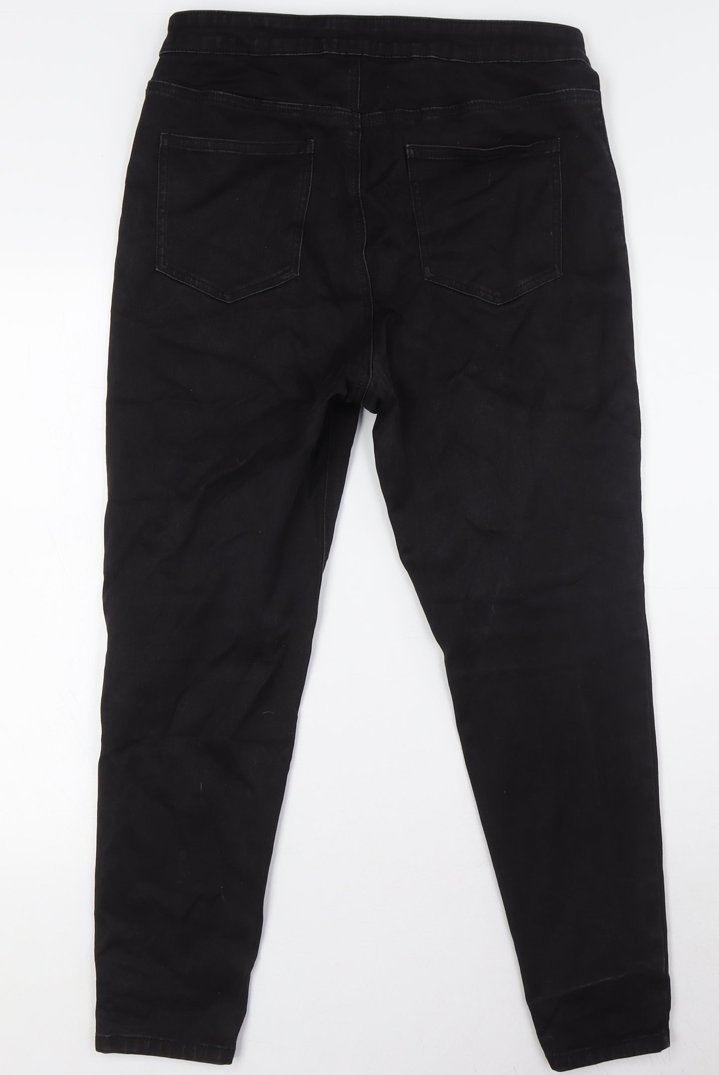 TU Womens Black Cotton Skinny Jeans Size 16 L27 in Regular Button