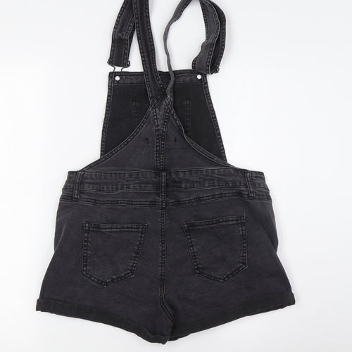 Vanilla Star Womens Black Cotton Dungaree One-Piece Size L