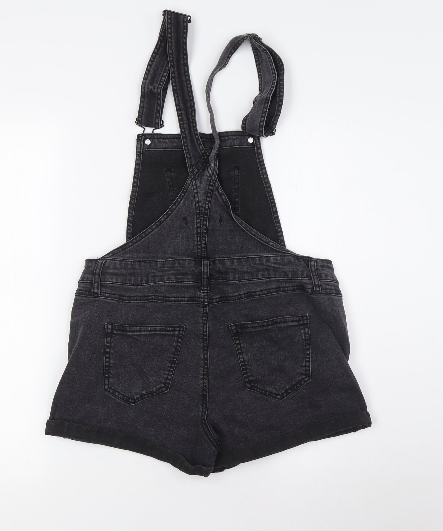 Vanilla Star Womens Black Cotton Dungaree One-Piece Size L