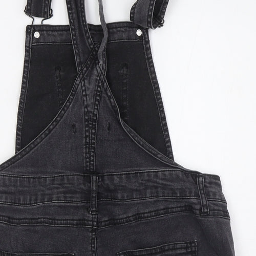 Vanilla Star Womens Black Cotton Dungaree One-Piece Size L