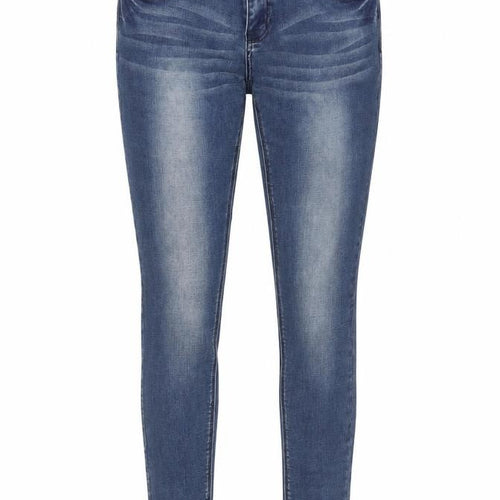Daysie Womens Blue Cotton Skinny Jeans Size 12 L32 in Slim Button - Ankle Detail