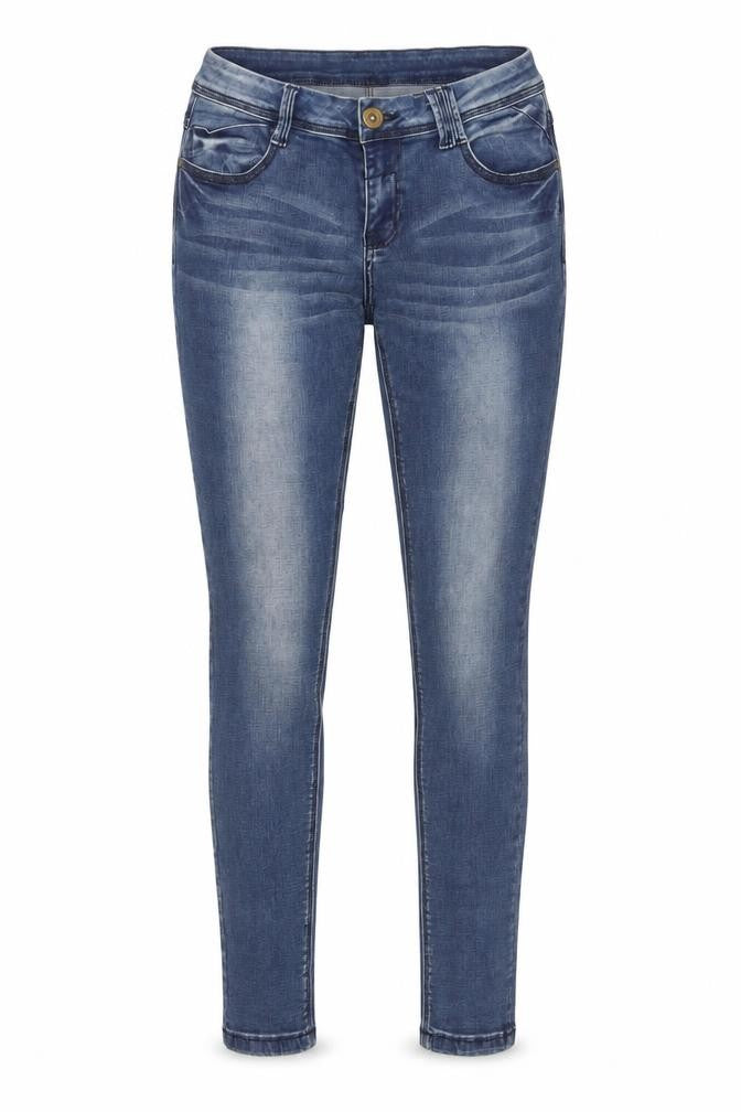 Daysie Womens Blue Cotton Skinny Jeans Size 12 L32 in Slim Button - Ankle Detail