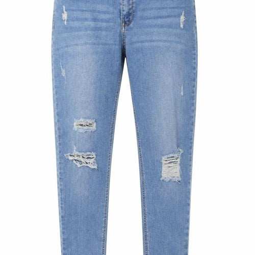 Candy Girls Blue Cotton Jegging Jeans Size 16 Years L27 in Slim Button - Raw Hem, Destressed