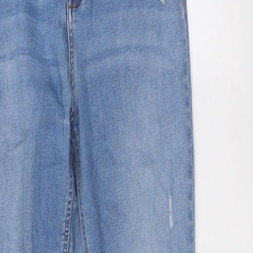 Candy Girls Blue Cotton Jegging Jeans Size 16 Years L27 in Slim Button - Raw Hem, Destressed