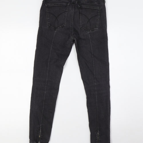 Calvin Klein Womens Black Cotton Skinny Jeans Size 30 in L30 in Slim Button - Ankle Grazers