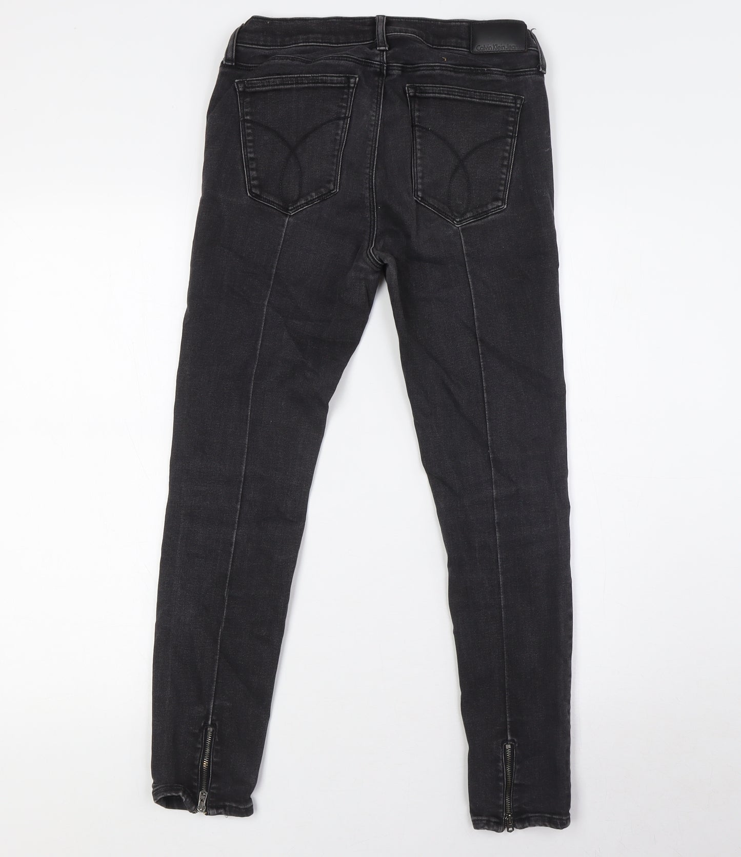 Calvin Klein Womens Black Cotton Skinny Jeans Size 30 in L30 in Slim Button - Ankle Grazers
