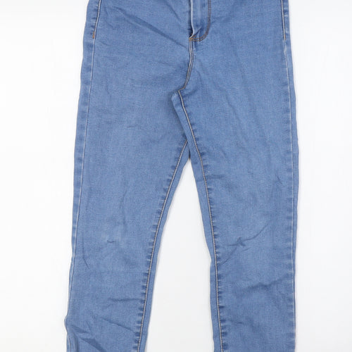 Denim Co Womens Blue Cotton Skinny Jeans Size 8 L25 in Regular Button