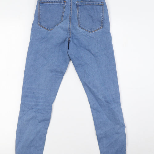 Denim Co Womens Blue Cotton Skinny Jeans Size 8 L25 in Regular Button
