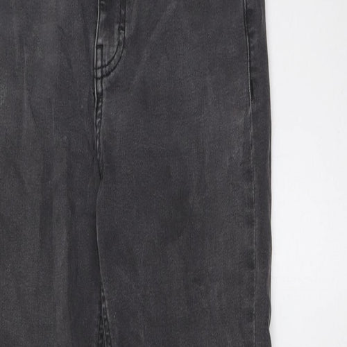 Topshop Womens Black Cotton Bootcut Jeans Size 28 L32 in Regular Button
