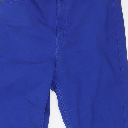 H&M Womens Blue Cotton Skinny Jeans Size 14 L30 in Regular Button