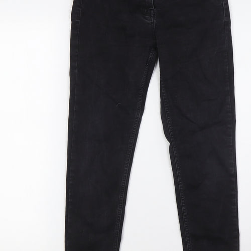 Warehouse Womens Black Cotton Skinny Jeans Size 12 L28 in Slim Button