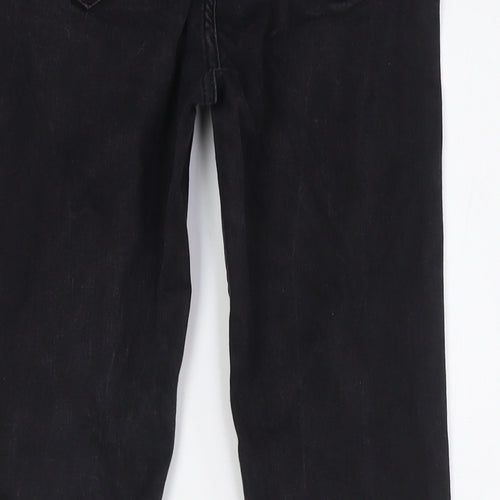 Warehouse Womens Black Cotton Skinny Jeans Size 12 L28 in Slim Button