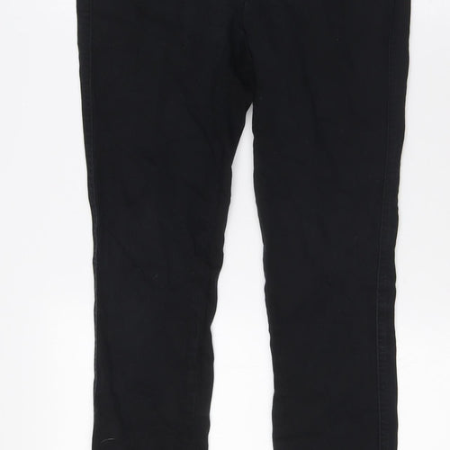 NEXT Womens Black Cotton Skinny Jeans Size 12 L28 in Regular Button
