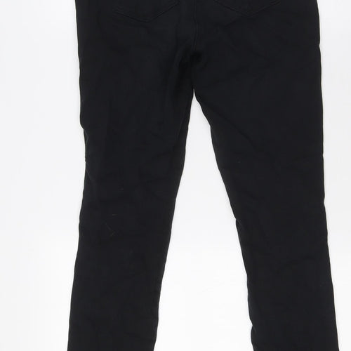 NEXT Womens Black Cotton Skinny Jeans Size 12 L28 in Regular Button