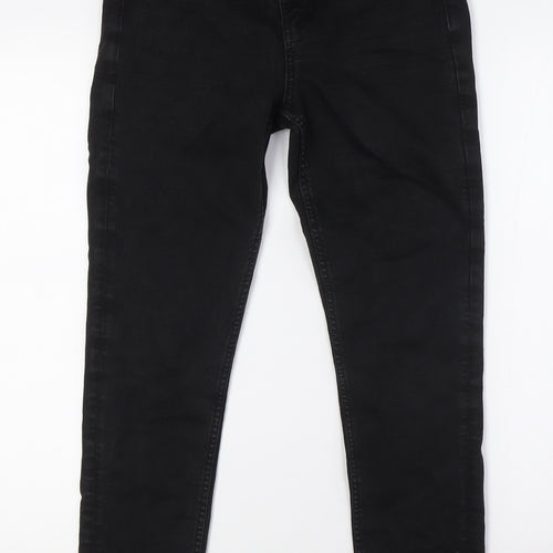 Marks and Spencer Womens Black Cotton Skinny Jeans Size 10 L28 in Regular Button