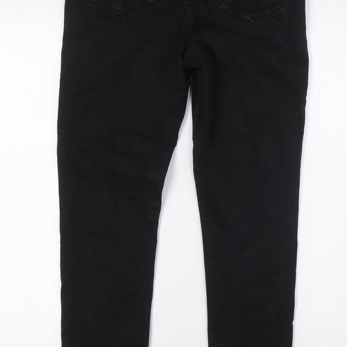 Marks and Spencer Womens Black Cotton Skinny Jeans Size 10 L28 in Regular Button