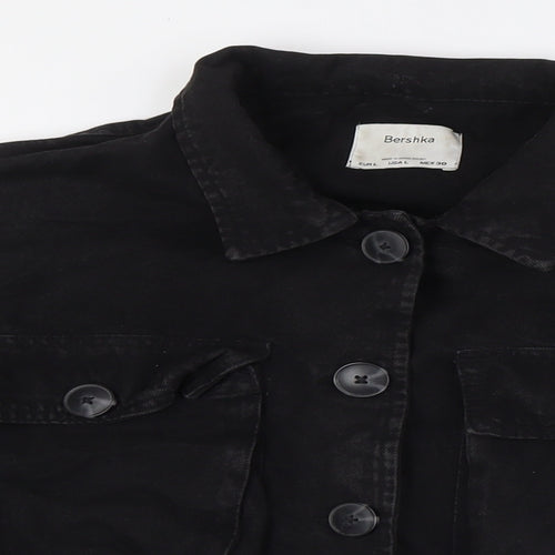 Bershka Womens Black Jacket Size L Button