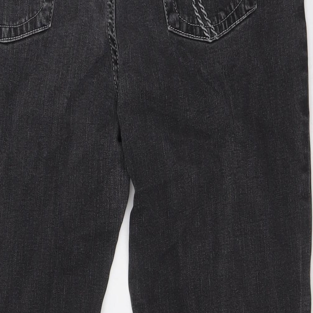 Per Una Womens Black Cotton Bootcut Jeans Size 16 L31 in Regular Button