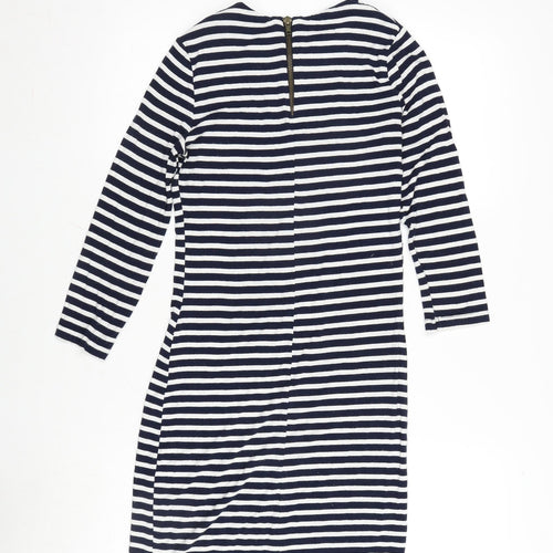 River Inbound Womens Blue Elastane Bodycon Size 8 Crew Neck Zip