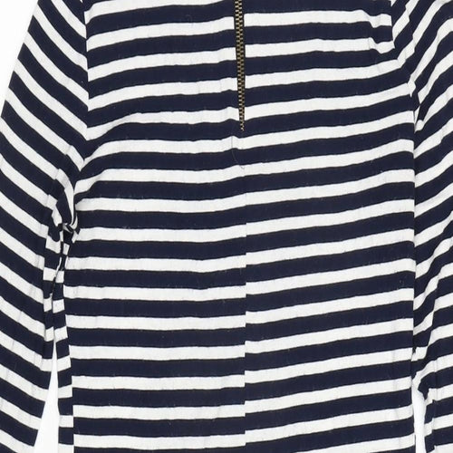 River Inbound Womens Blue Elastane Bodycon Size 8 Crew Neck Zip