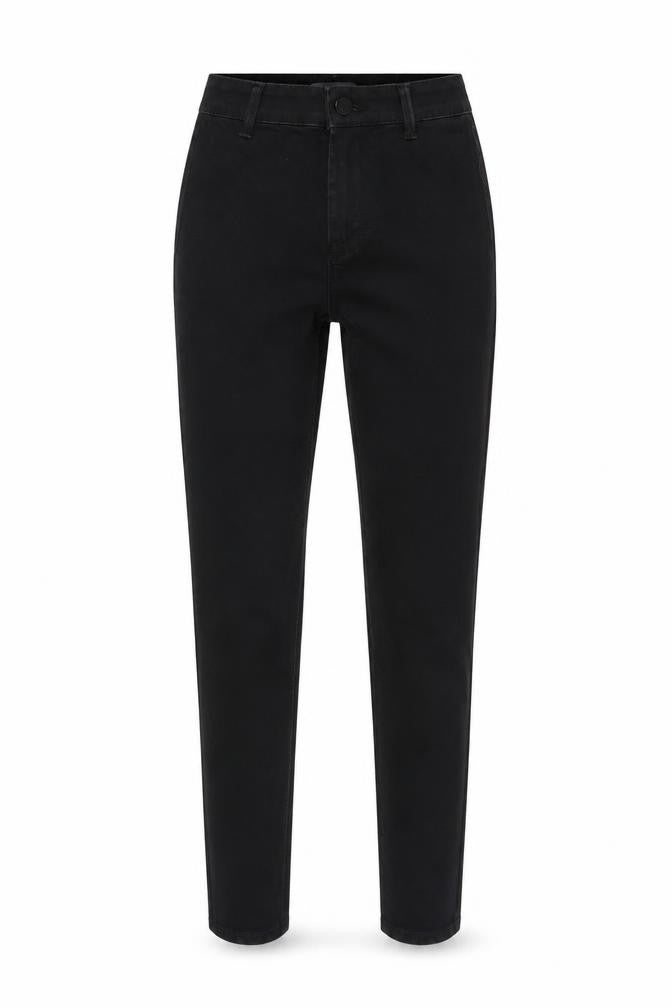 Denim & Co. Womens Black Cotton Blend Straight Jeans Size 6 L26 in Regular Zip