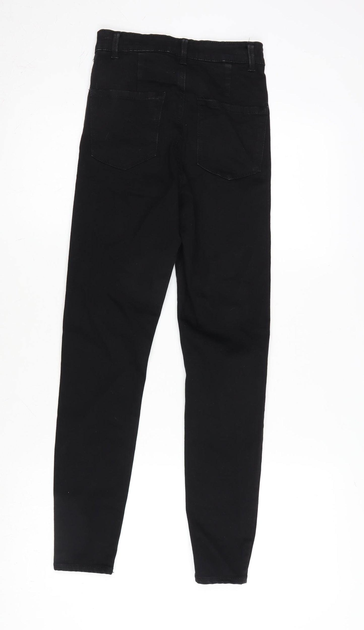 Denim & Co. Womens Black Cotton Blend Straight Jeans Size 6 L26 in Regular Zip