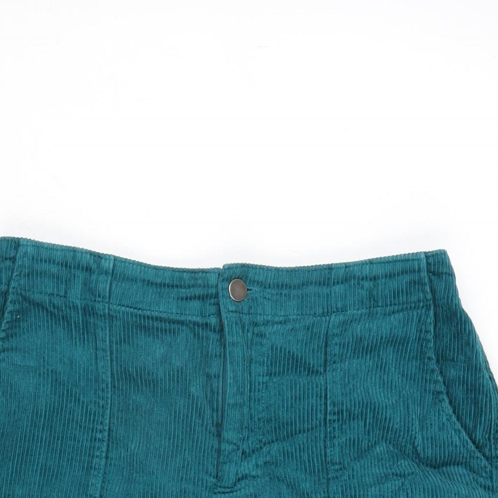 Wild Fable Womens Green Cotton Bermuda Shorts Size M Regular Zip