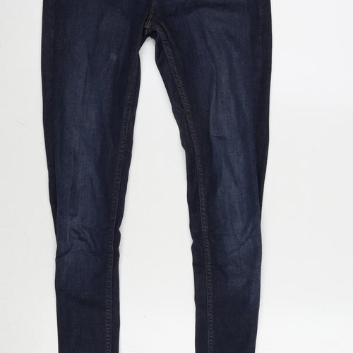 F&F Womens Blue Cotton Blend Straight Jeans Size 6 L30 in Regular Zip