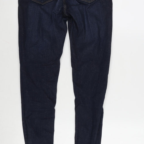 F&F Womens Blue Cotton Blend Straight Jeans Size 6 L30 in Regular Zip