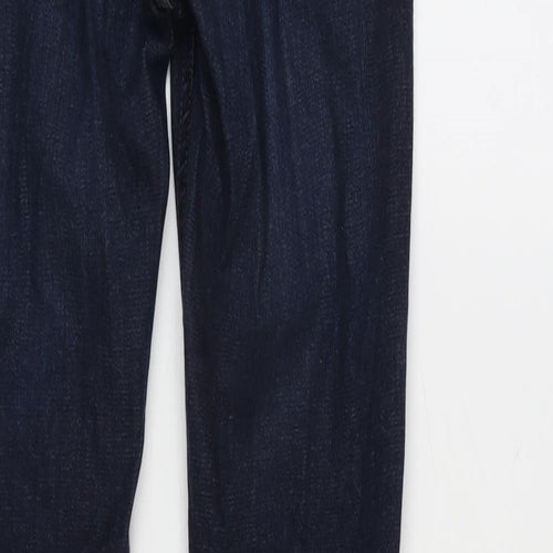 F&F Womens Blue Cotton Blend Straight Jeans Size 6 L30 in Regular Zip