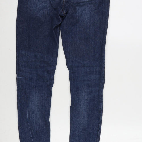 Denim & Co. Womens Blue Cotton Blend Tapered Jeans Size 8 L27 in Regular Zip