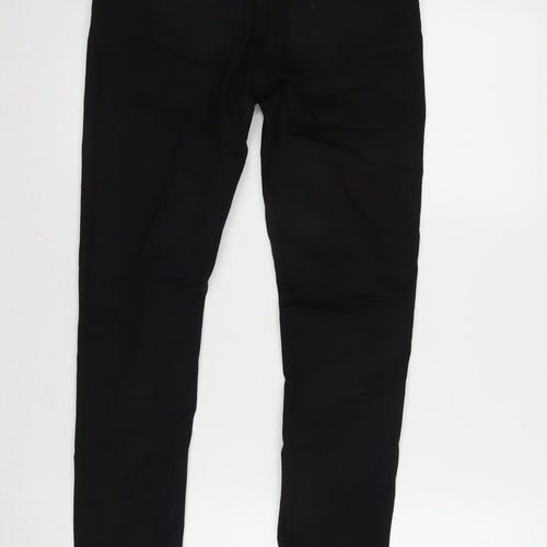 Denim & Co. Womens Black Cotton Blend Tapered Jeans Size 6 L28.5 in Regular Zip
