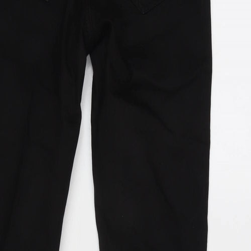 Denim & Co. Womens Black Cotton Blend Tapered Jeans Size 6 L28.5 in Regular Zip